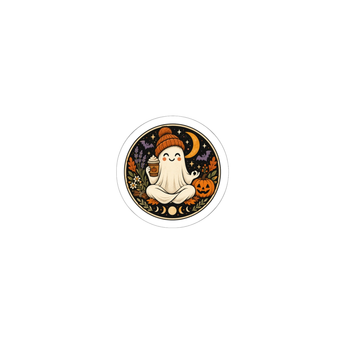 Spooky Ghost Halloween Kiss-Cut Sticker