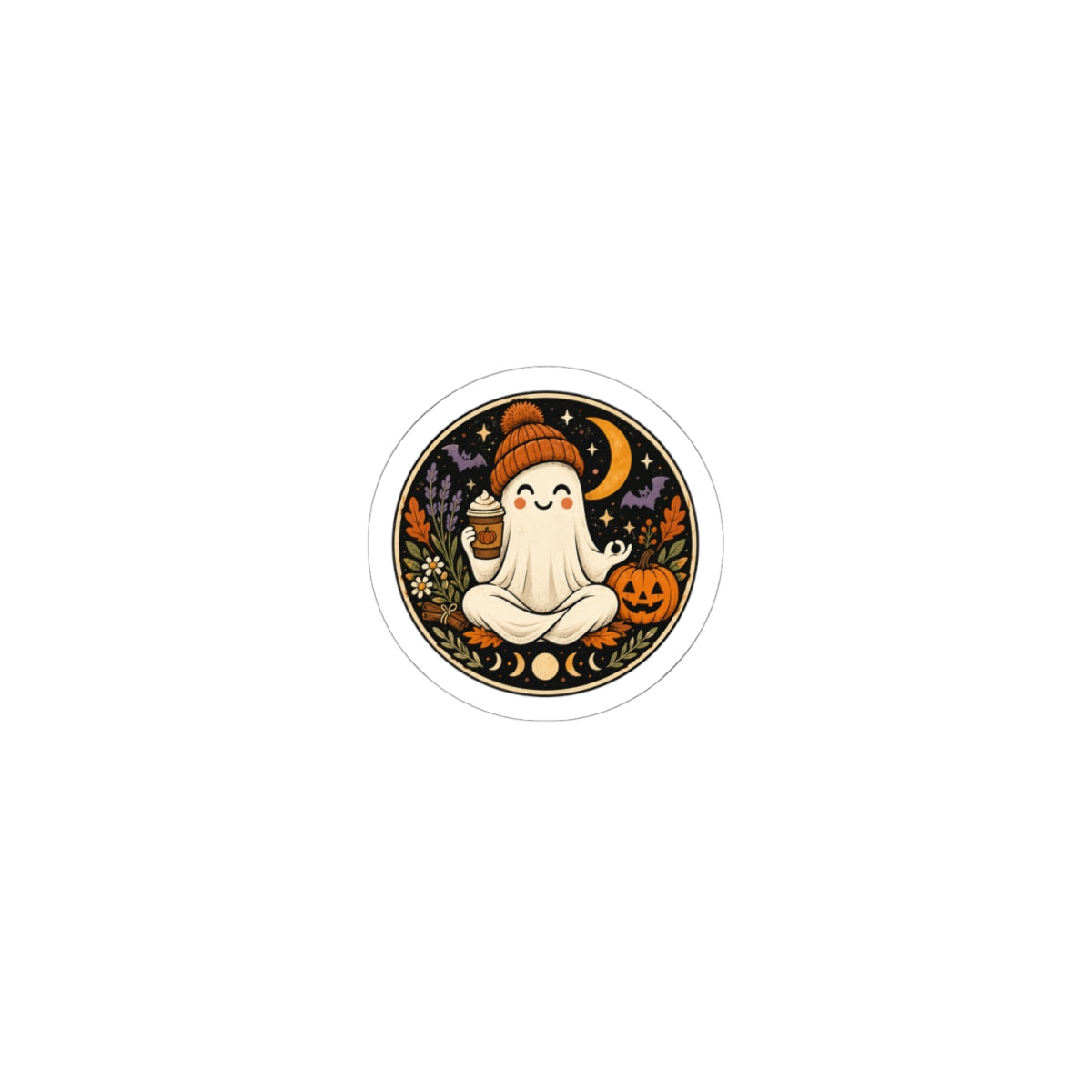 Spooky Ghost Halloween Kiss-Cut Sticker